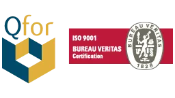 logo's van Qfor en Veritas